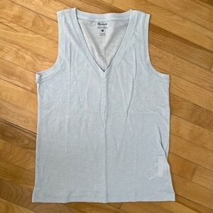 NWOT Madewell Whisper Cotton V-Neck Tank Light Blue - Size XS